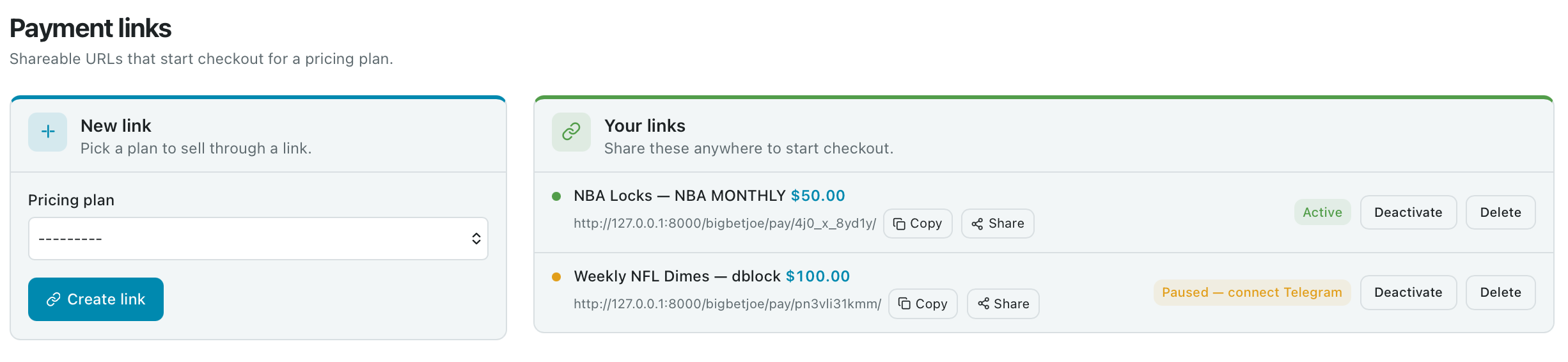 KeepPicks storefront example for a sports capper